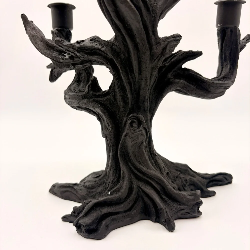 Spooky Boutique Black Gnarled Tree Candelabra 5 Arm Halloween Gothic Decor